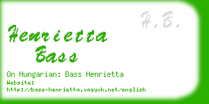 henrietta bass business card